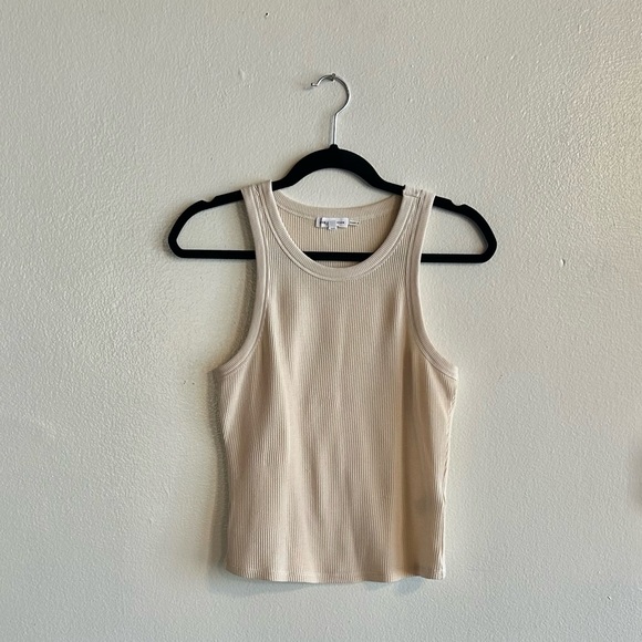 Good American worn once waffle thermal 90s tank racer back white cream - Picture 5 of 5